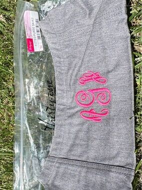 thirty-one Gray Skirt with Pink Monogram